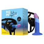 ROMP Piccolo – Imbracatura e dildo tricolore in silicone, 14 cm