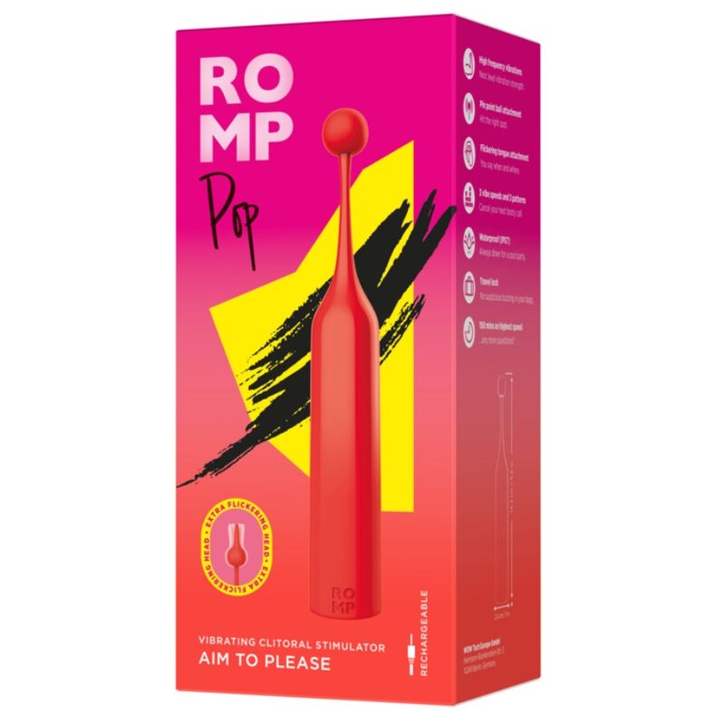 ROMP Pop – Hochfrequenz-Klitoris-Stimulator, rot