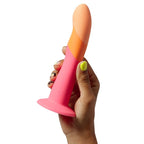 ROMP Dizi – Silikondildo mit Saugnapf, dreifarbig, 18 cm