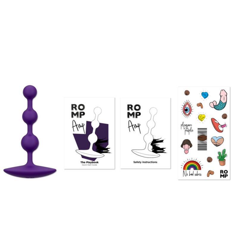 ROMP Amp – Flexible Silikon-Analperlen, 12,5 cm, Lila