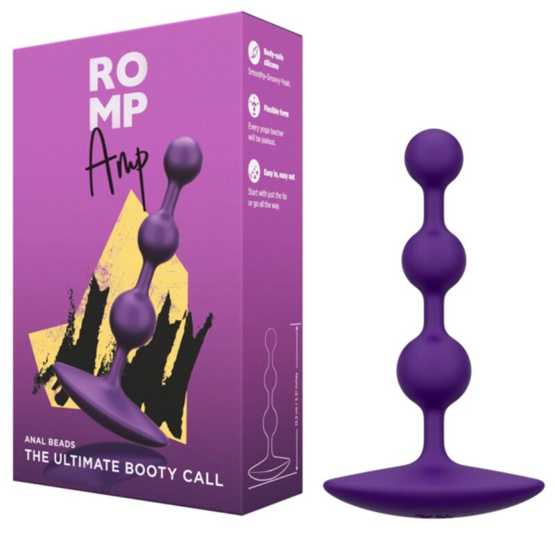ROMP Amp – Flexible Silikon-Analperlen, 12,5 cm, Lila