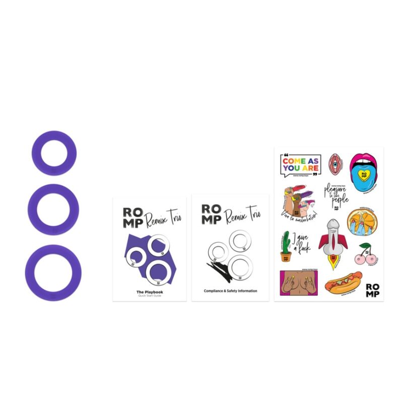 ROMP – REMIX TRIO SET DI 3 ANELLI PER PENE IN SILICONE VIOLA