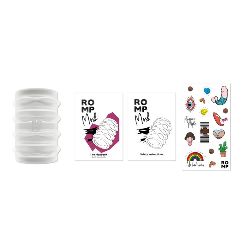 ROMP – MOSH TRANSPARENT MALE MASTURBATOR WITH 6 CM REVERSBLE SHEATH