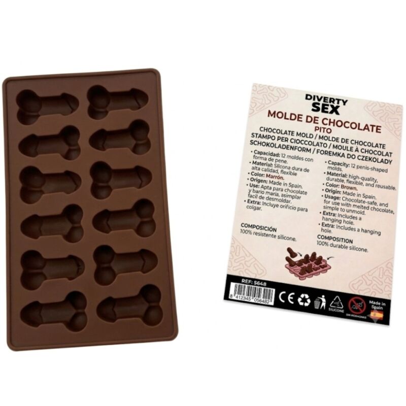 DIABLO PICANTE – Schokoladenform mit 12 Silikonpenissen