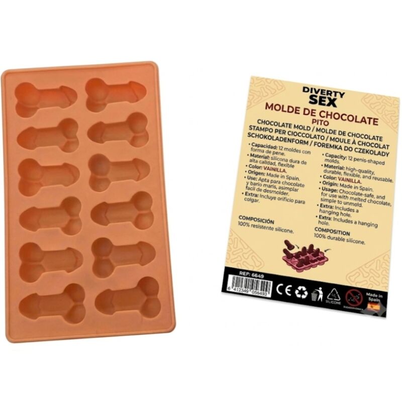 DIABLO PICANTE – Schokoladenform mit 12 Silikonpenissen