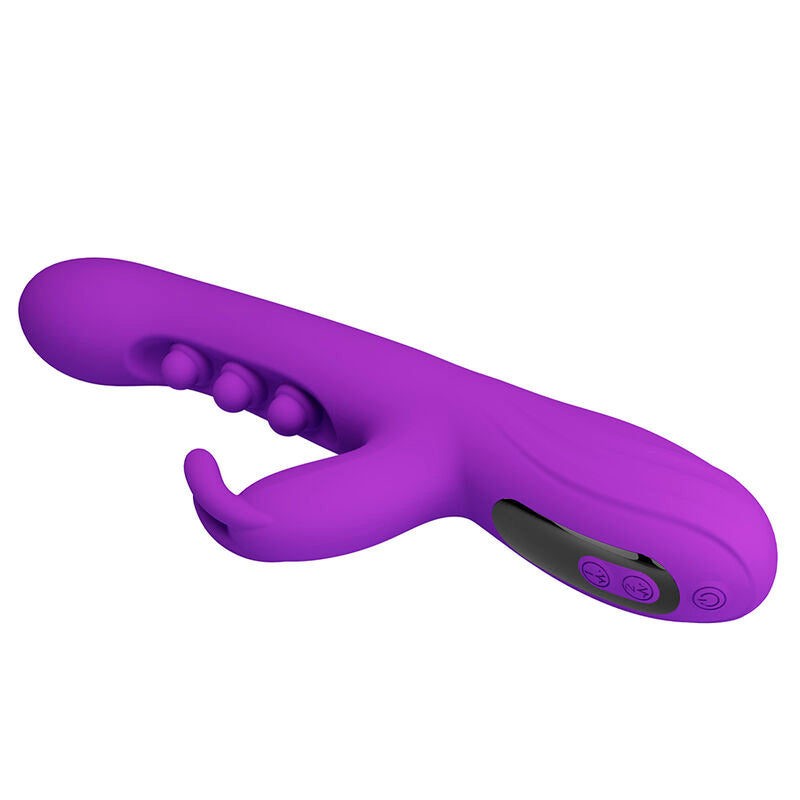 PRETTY LOVE – VIBRATEUR LAPIN SABIEN AVEC STIMULATION PAR TAPOTEMENTS ET LED VIOLETTE