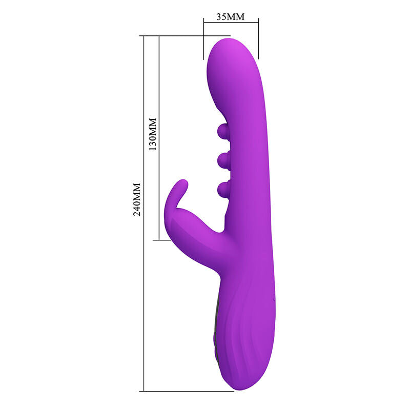 PRETTY LOVE – VIBRATEUR LAPIN SABIEN AVEC STIMULATION PAR TAPOTEMENTS ET LED VIOLETTE