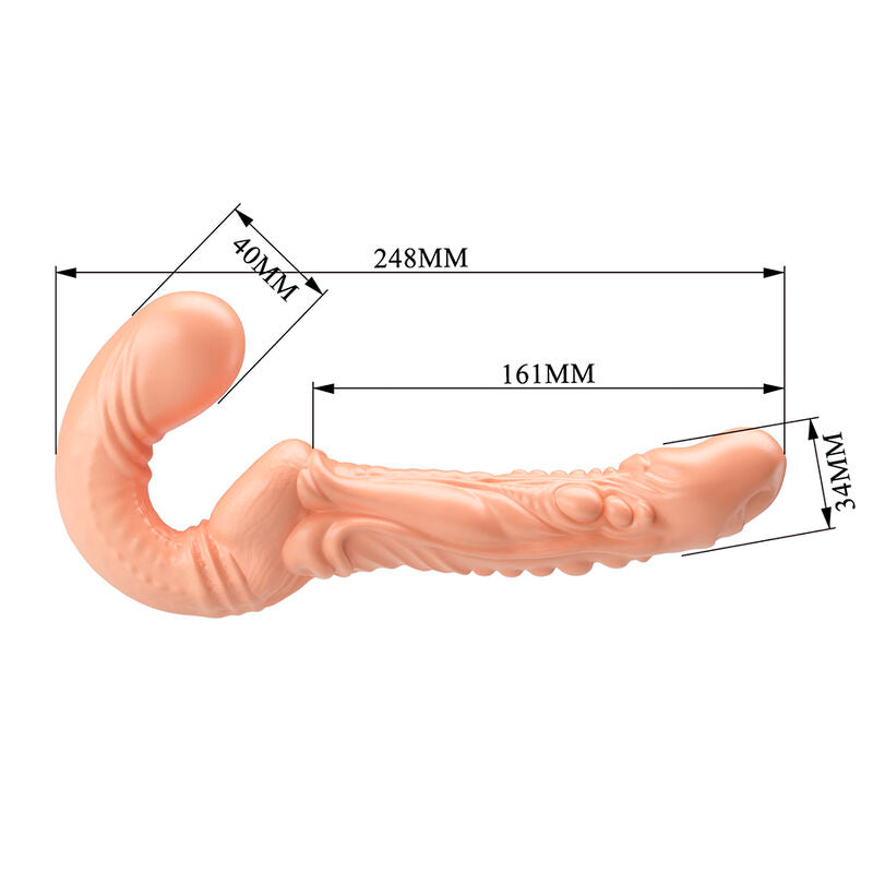 BAILE – EMMA STRAP-ON TEXTURÉ À DOUBLE PÉNÉTRATION