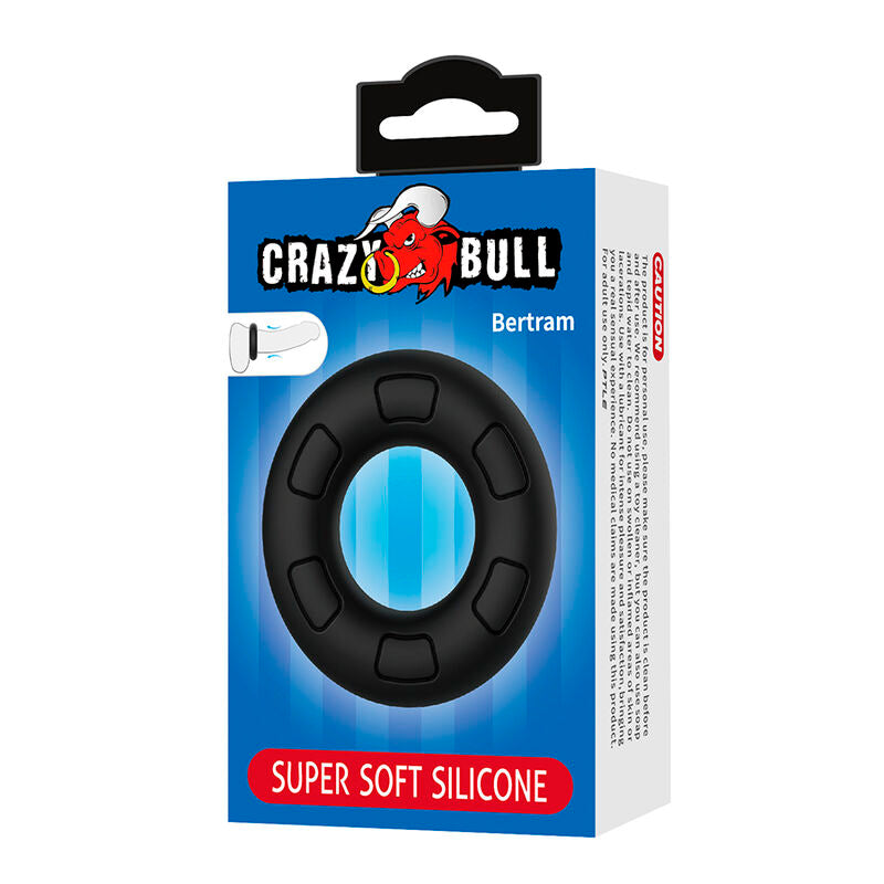 CRAZY BULL – BERTRAM SUPER SOFT SILICONE COCK RING BLACK