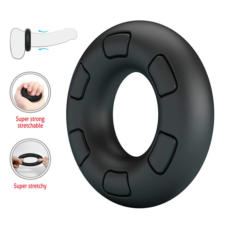 CRAZY BULL – BERTRAM SUPER SOFT SILICONE COCK RING BLACK