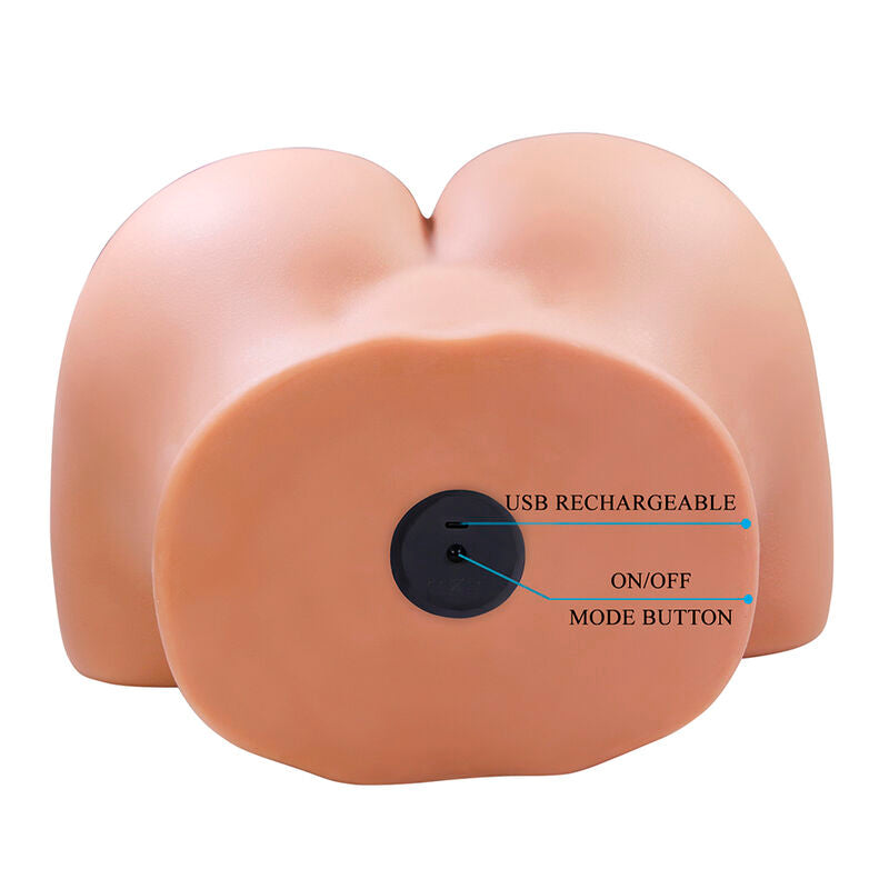 CRAZY BULL – Julia XXL Doppel-Vibrationsmasturbator mit Vagina und Anus, Fleischfarben