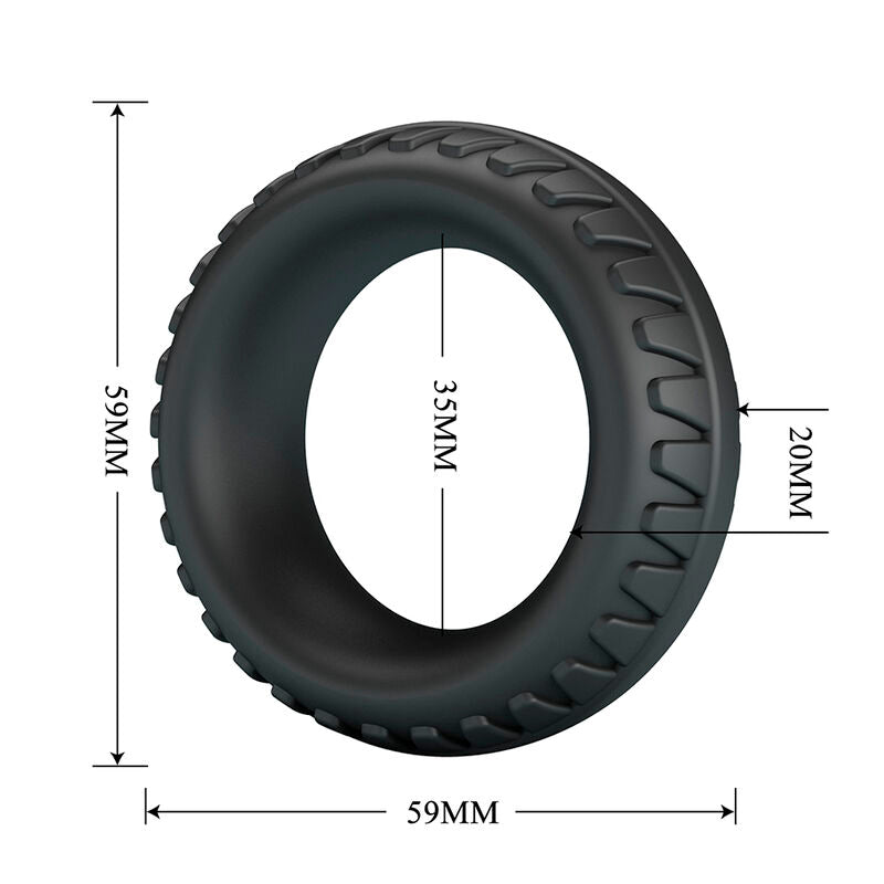 CRAZY BULL – MERRITT TEXTURED SILICONE COCK RING BLACK