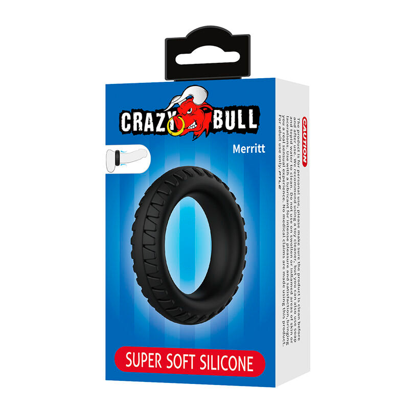 CRAZY BULL – MERRITT TEXTURED SILICONE COCK RING BLACK