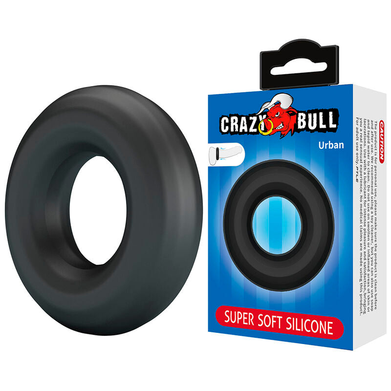 CRAZY BULL – ANELLO PER PENE IN SILICONE SUPER MORBIDO URBAN NERO