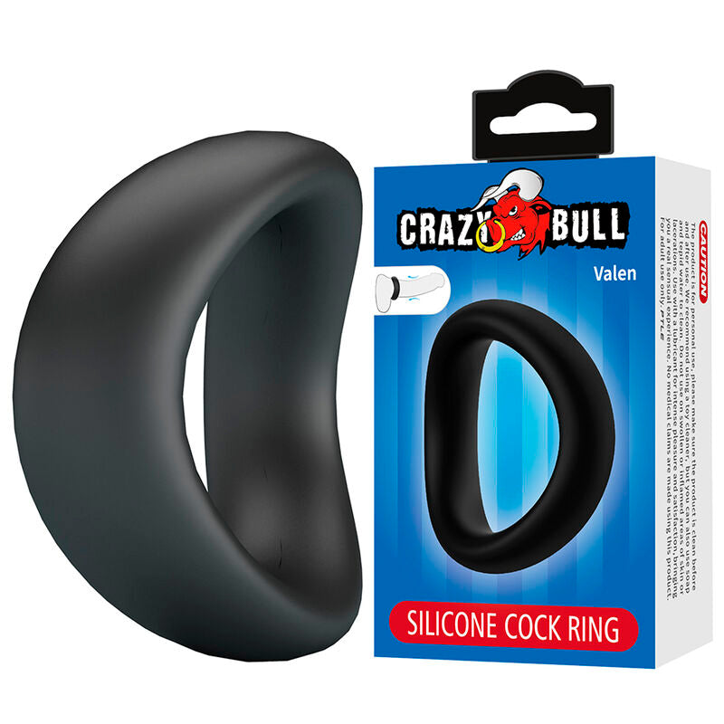 CRAZY BULL – VALEN ANELLO PER PENE ERGONOMICO IN SILICONE NERO