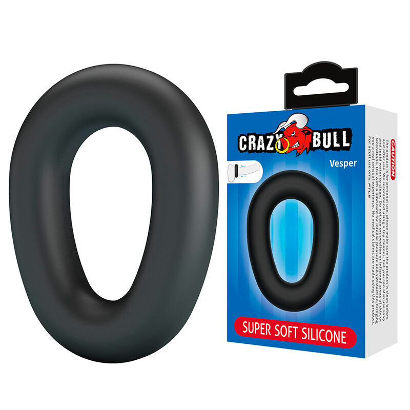 CRAZY BULL – VESPER ANELLO PER PENE IN SILICONE SUPER MORBIDO NERO