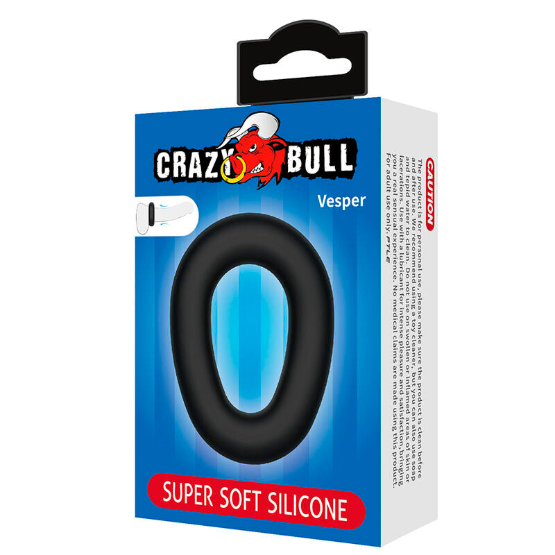 CRAZY BULL – VESPER ANELLO PER PENE IN SILICONE SUPER MORBIDO NERO