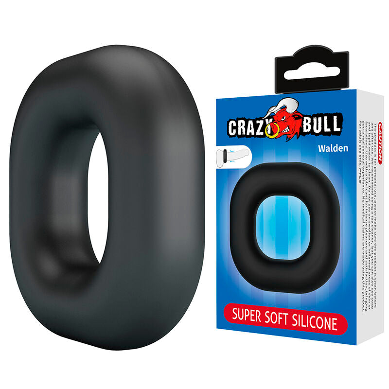 CRAZY BULL – ANELLO PER PENE WALDEN IN SILICONE SUPER MORBIDO NERO
