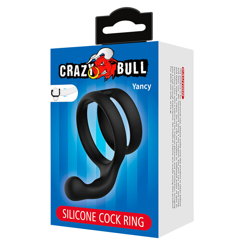 CRAZY BULL – YANCY DOPPIO ANELLO PER PENE E TESTICOLI NERO