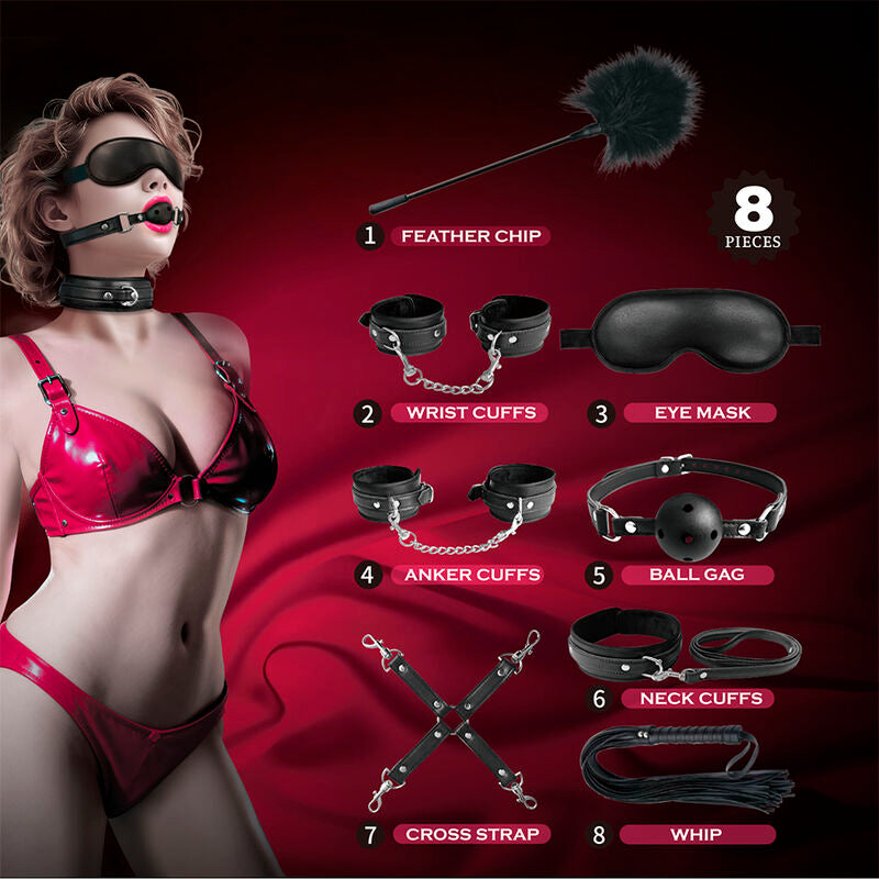 PRETTY LOVE – 8 PIECE BDSM KIT BLACK