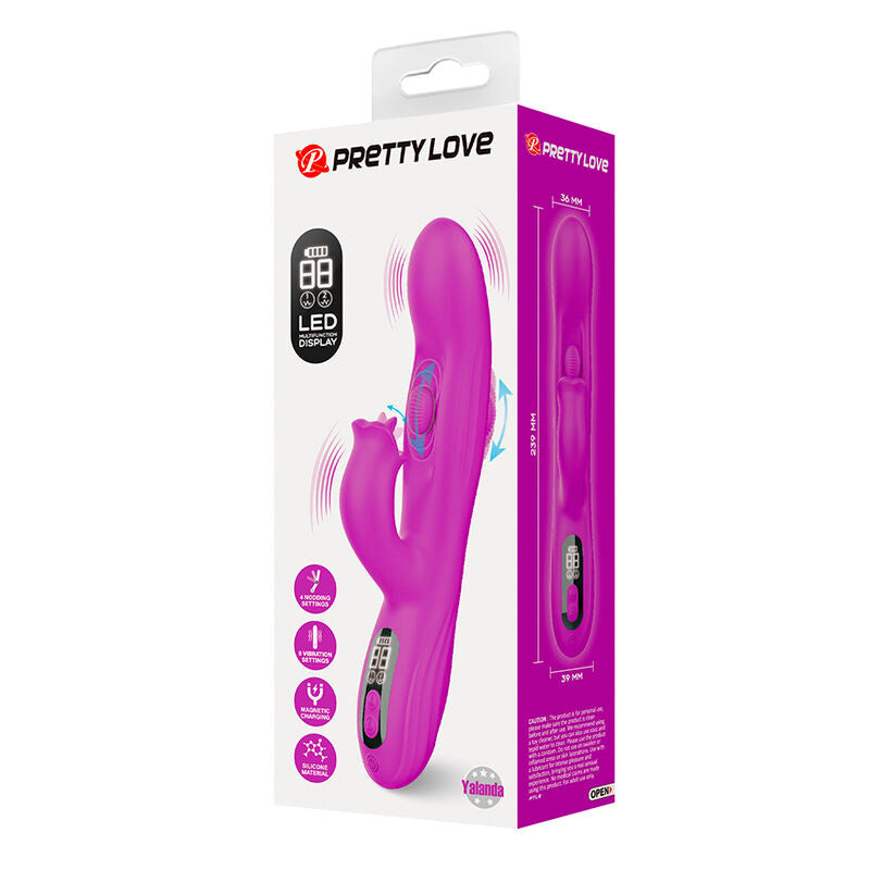 Pretty Love Yalanda – Rabbit-Vibrator mit LED-Anzeige, 9 Modi, Lila