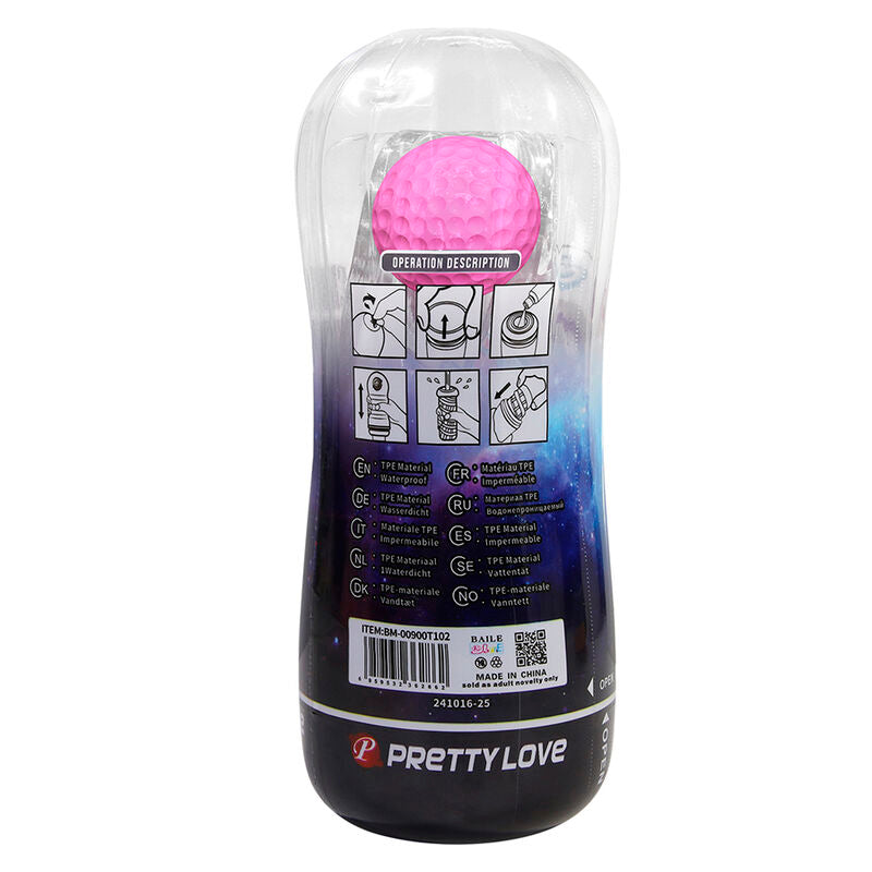 PRETTY LOVE – 360° strukturierter Masturbationsbecher, transparent