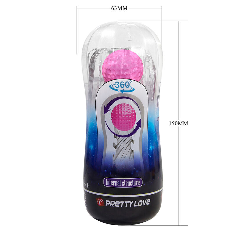 PRETTY LOVE – 360° strukturierter Masturbationsbecher, transparent