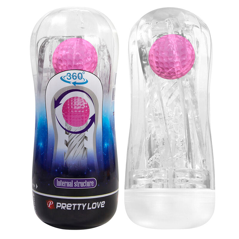 PRETTY LOVE – 360° strukturierter Masturbationsbecher, transparent