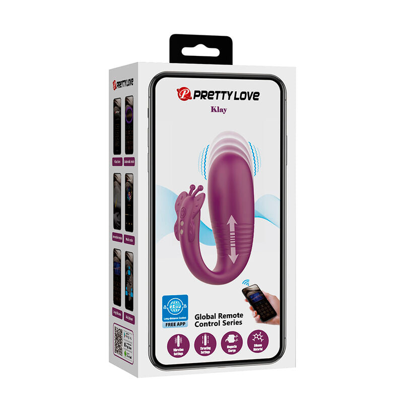 PRETTY LOVE – VIBRATEUR ŒUF À PROFONDEUR KLAY CONTRÔLÉ PAR APPLICATION VIOLET