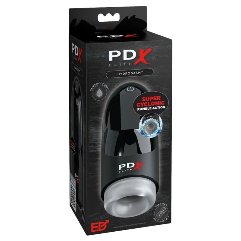 PDX Elite Hydrogasm – Automatischer Masturbator mit Zyklon-Vibration, 20 cm