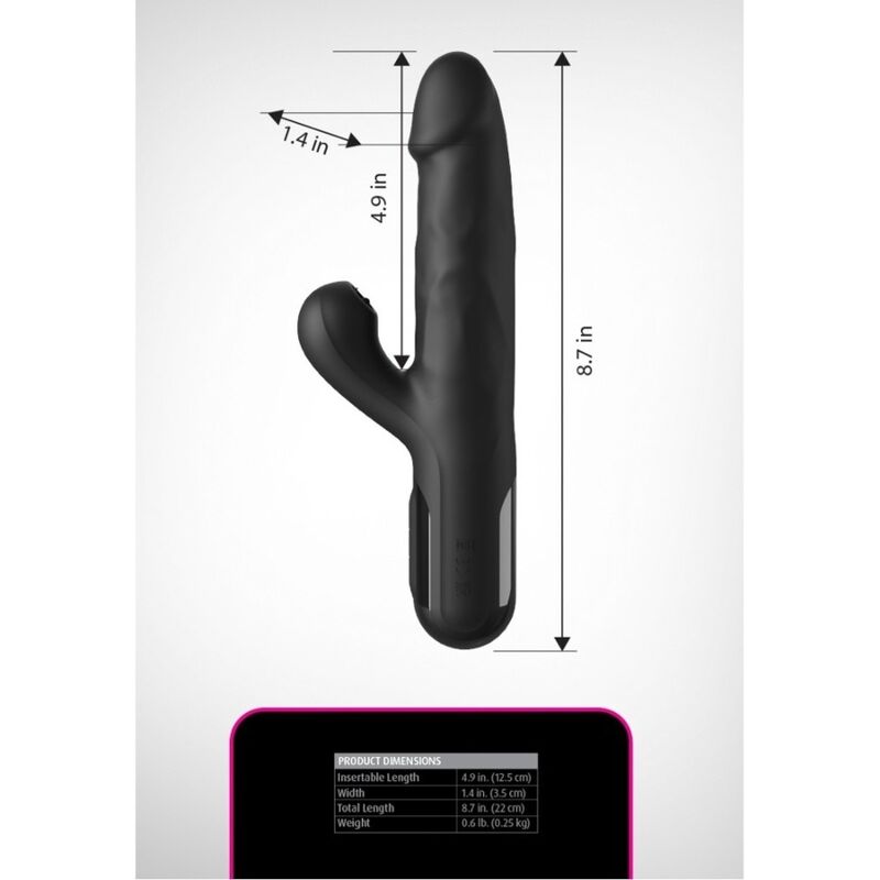 FETISH FANTASY SERIES – Sonix Silikon-Thruster Rabbit-Vibrator, Schwarz, 23 cm