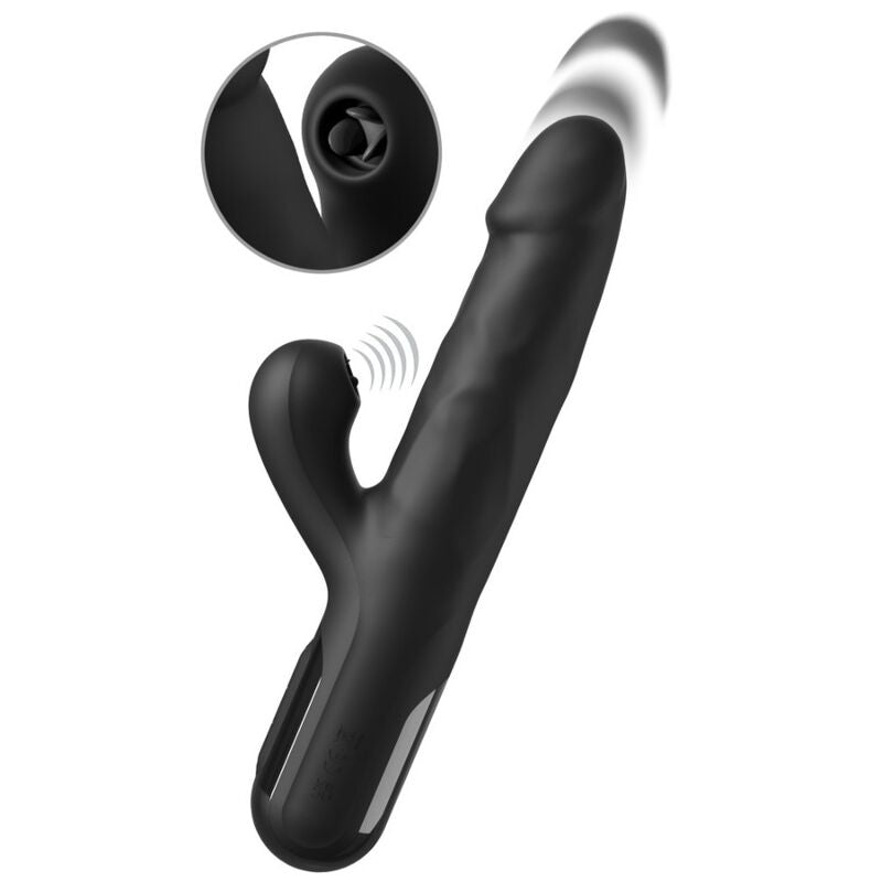 FETISH FANTASY SERIES – SONIX SILICONE THRUSTER RABBIT VIBRATOR BLACK