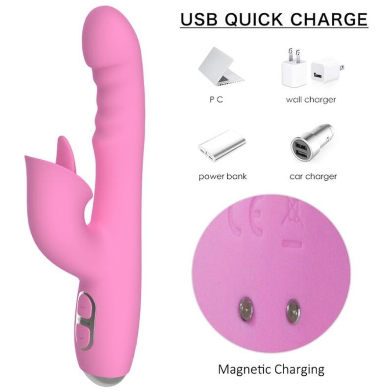 NALONE – T-MAY RABBIT VIBRATOR WITH PUSH AND OSCILLATING MOTION