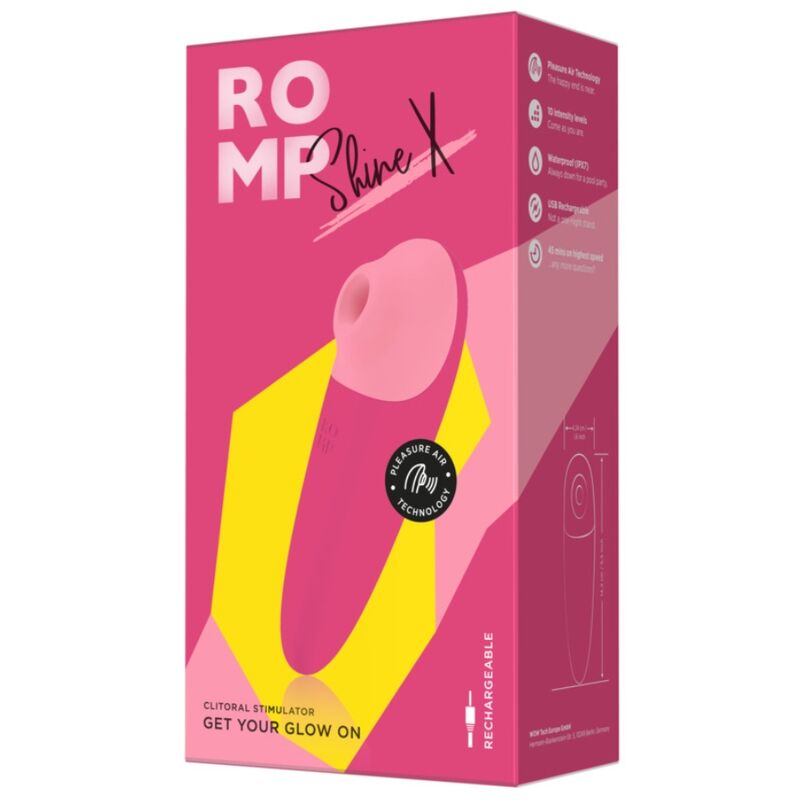 ROMP Shine X – Stabvibrator mit flexiblem Kopf, 10 Stufen, Rosa