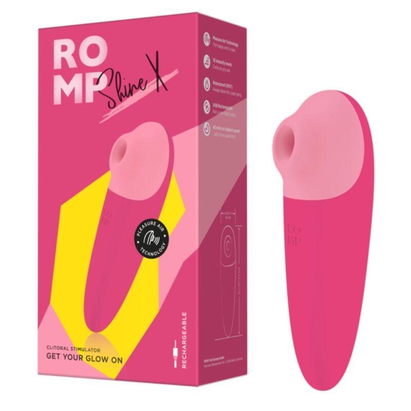 ROMP Shine X – Stabvibrator mit flexiblem Kopf, 10 Stufen, Rosa