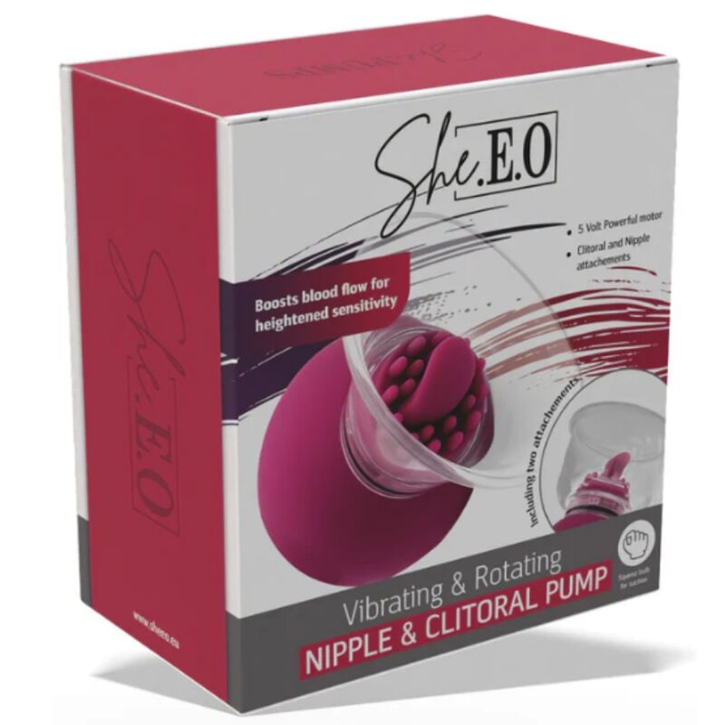 SHE.E.O – POMPE VIBRANTE ET ROTATIVE POUR LES TÉTONS ET LE CLITORIS