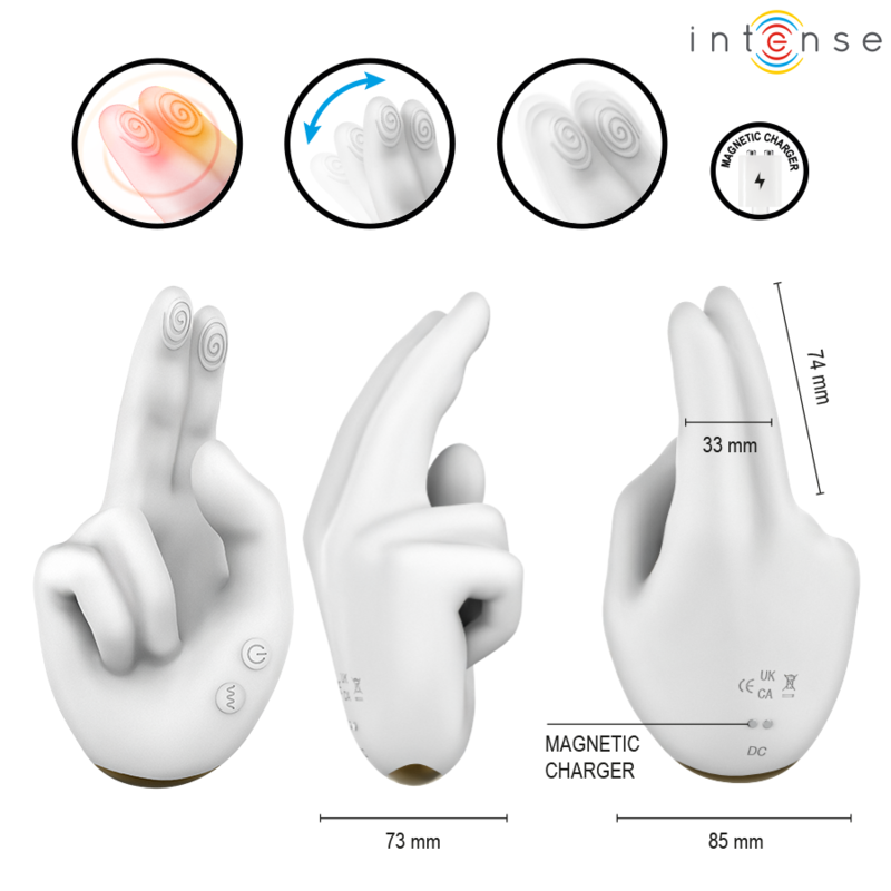 INTENSE – JIMMY HAND-SHAPED MULTIFUNCTION STIMULATOR WITH VIBRATION AND HEAT