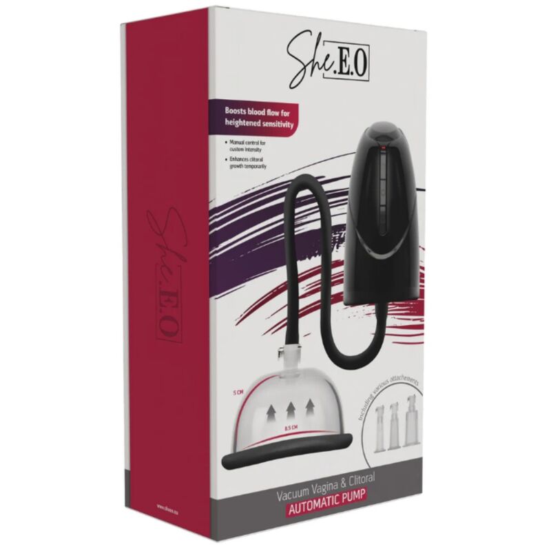 SHE.E.O – AUTOMATIC VACUUM PUMP FOR VAGINA AND CLITORIS BLACK