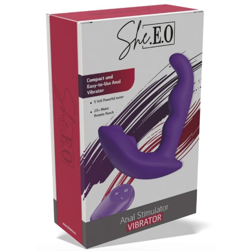 SHE.E.O – STIMULATEUR ANAL VIBRANT ROTATIF AVEC TÉLÉCOMMANDE VIOLET