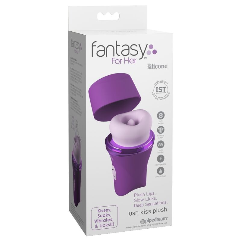 FANTASY FOR HER – LUSH KISS PELUCHE VIOLETTE À SUCCION ET LÉCHAGE CLITORIAL