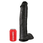 King Cock – Realistischer Dildo mit Hoden, 38 cm, Schwarz