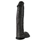 King Cock – Realistischer Dildo mit Hoden, 38 cm, Schwarz