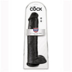 King Cock – Realistischer Dildo mit Hoden, 38 cm, Schwarz