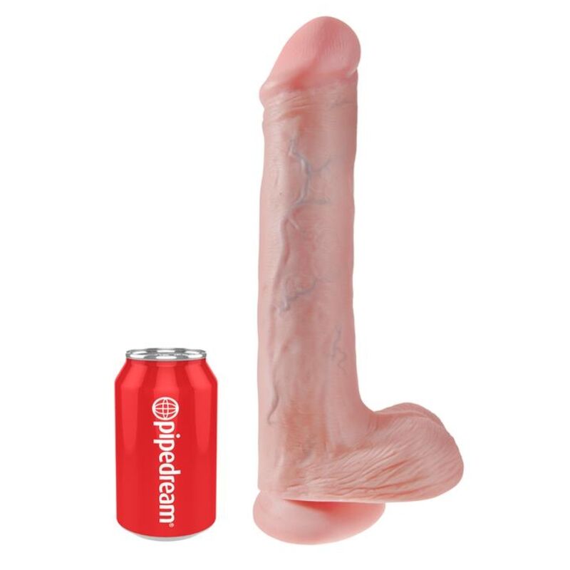 King Cock – Realistischer Dildo mit Hoden und Saugnapf, 38 cm, Fleisch
