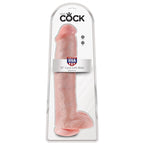 King Cock – Realistischer Dildo mit Hoden und Saugnapf, 38 cm, Fleisch