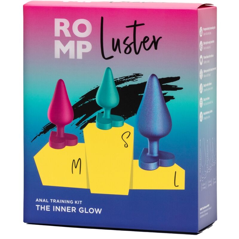 ROMP – KIT D'ENTRAÎNEMENT ANAL LUSTER TAILLES S/M/L AVEC BASE EN FORME DE CŒUR