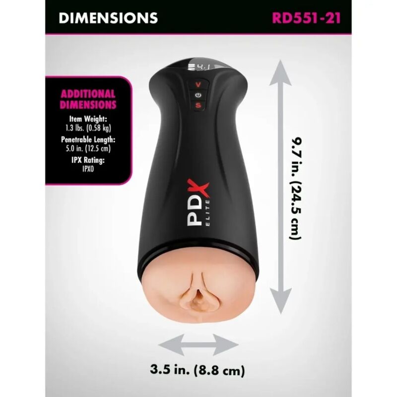 PDX ELITE – FAP-GASM INTERMITTENT SUCTION & VIBRATION MASTURBATOR