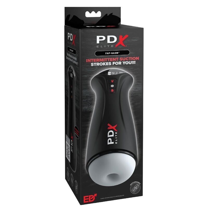 PDX Elite Fap-Gasm – Masturbator mit intermittierender Saugfunktion, transparent