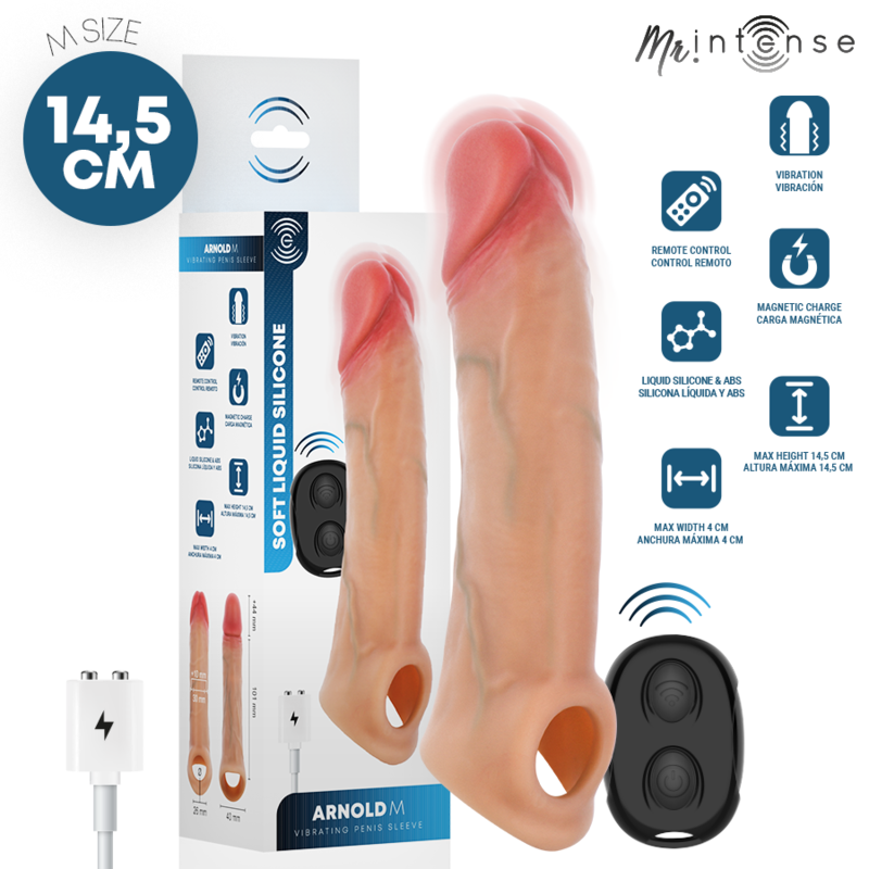 MR INTENSE – ARNOLD VIBRATEUR MANCHON PÉNIS EN SILICONE AVEC TÉLÉCOMMANDE CM -Ø- CM