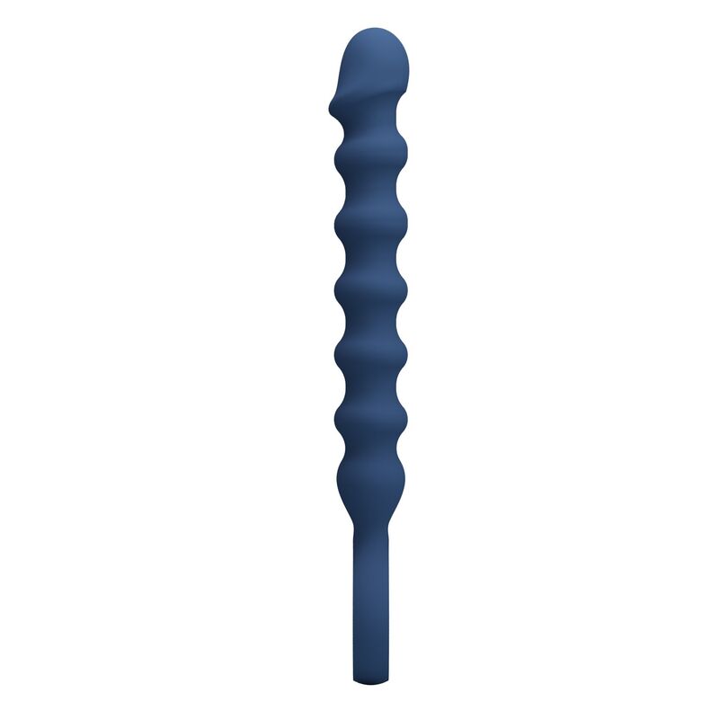 MR PLAY – PERLES ANALES EN SILICONE BLEU ET PLUG ANAL -Ø- 3,4 CM – 28,5 CM
